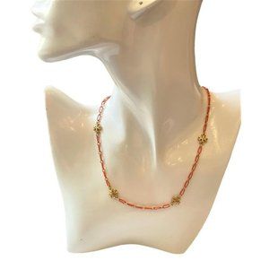 Tory Burch Coral Roxanne Chain Delicate Necklace